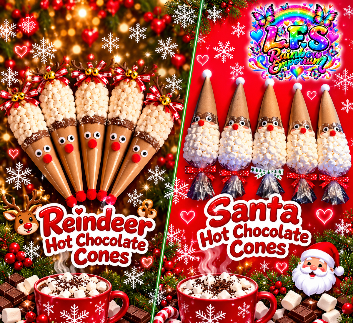 Reindeer & Santa hot chocolate
