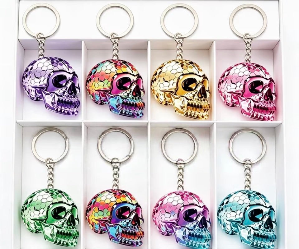 Honeycomb skull keychain