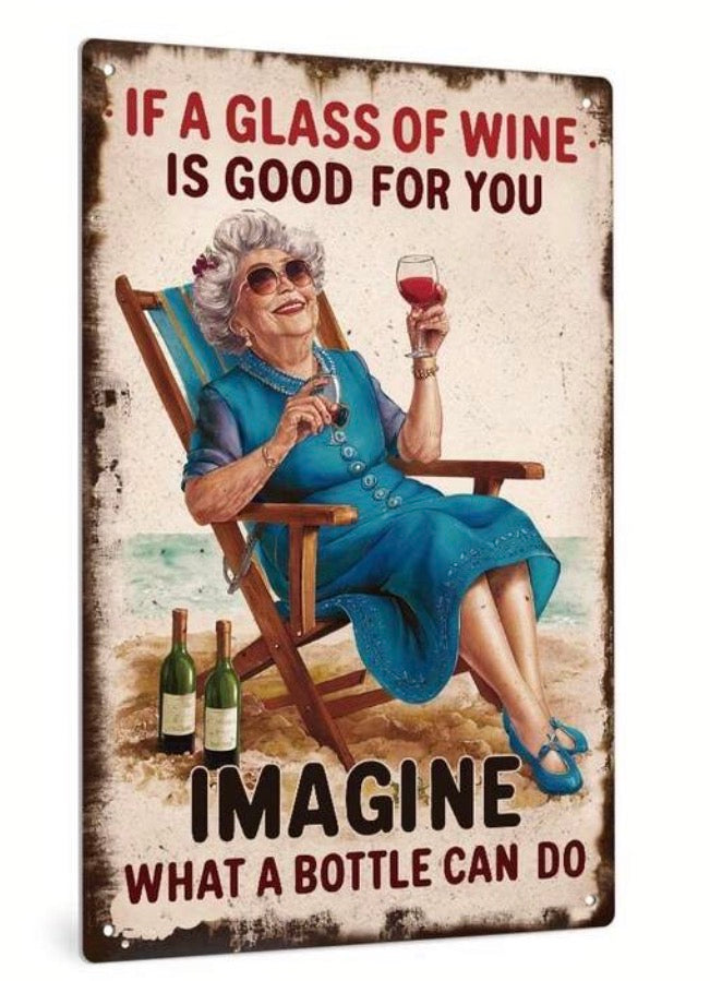 Vintage metal tin sign