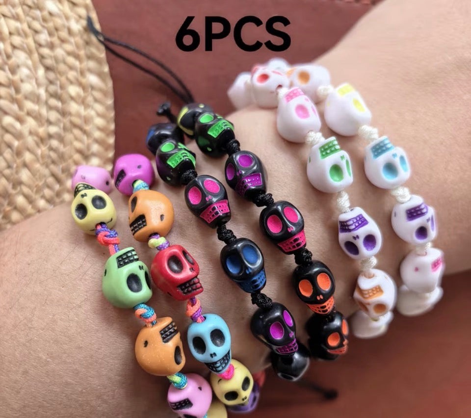 6pc skull bracelet