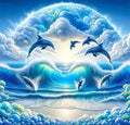 Dolphin diamond art