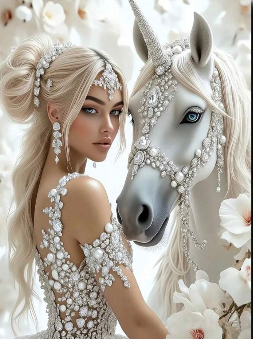 Horse & queen diamond art