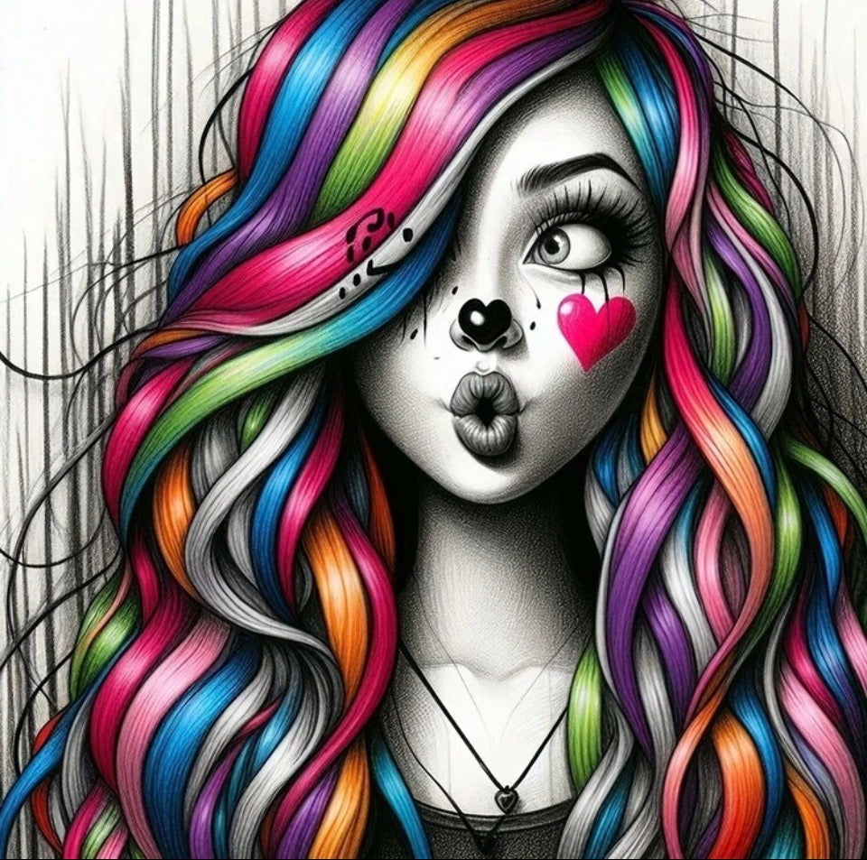Quirky girl diamond painting