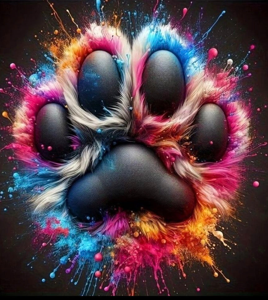Paw print diamon art