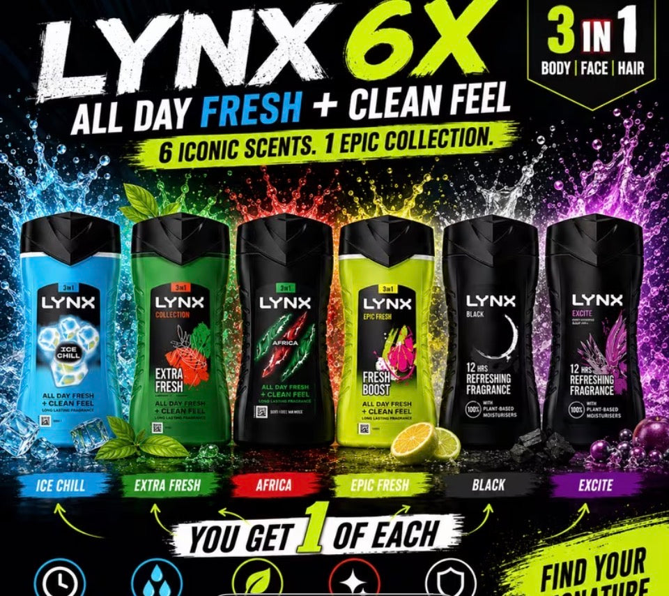 Lynx shower gel 6pc set
