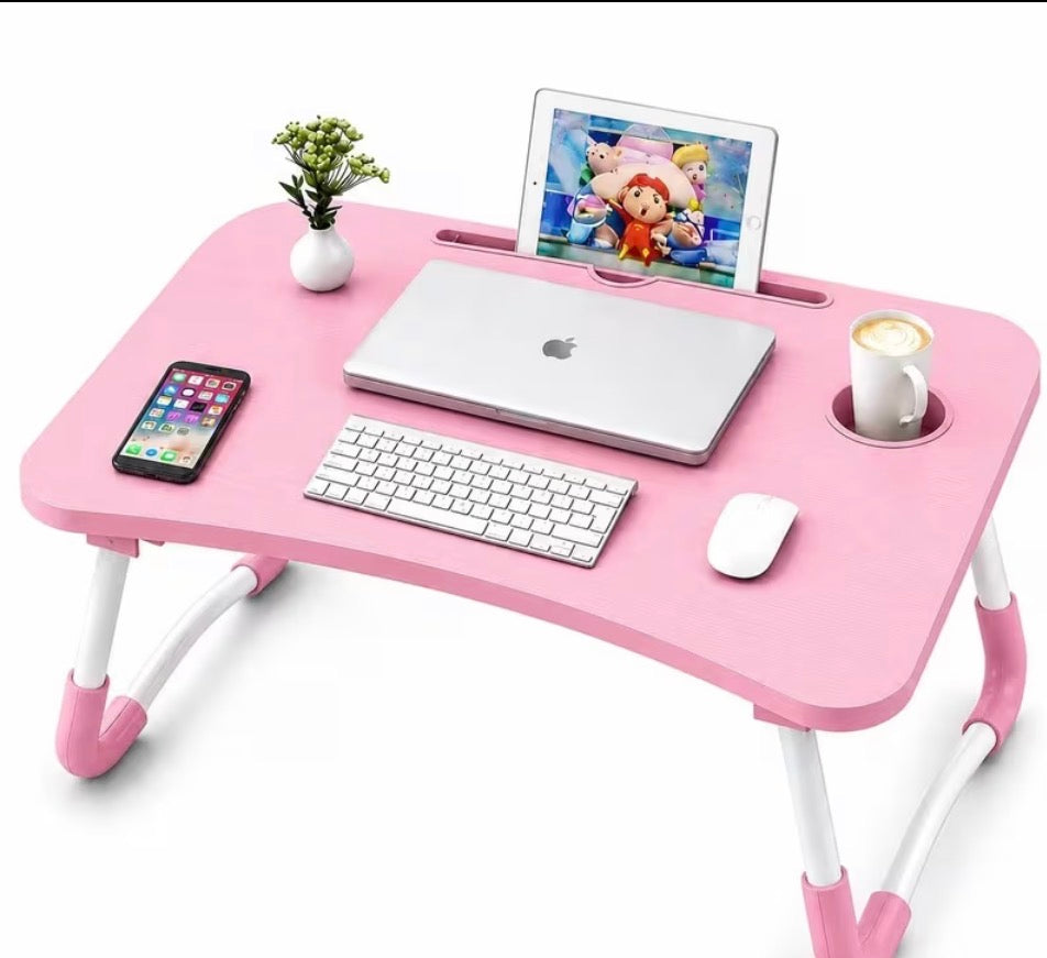 Foldable pink laptop table