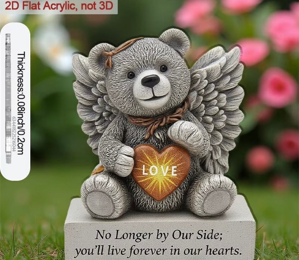 2D acrylic teddy bear memorial