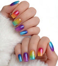 Rainbow false nails