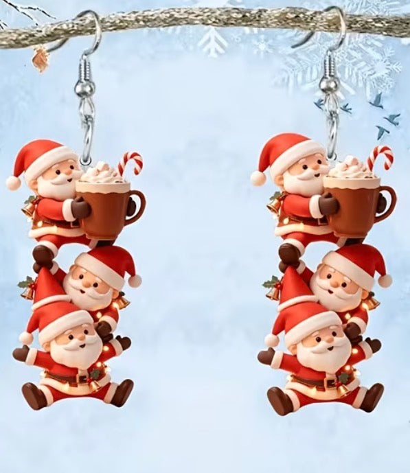 2d Santa earrings
