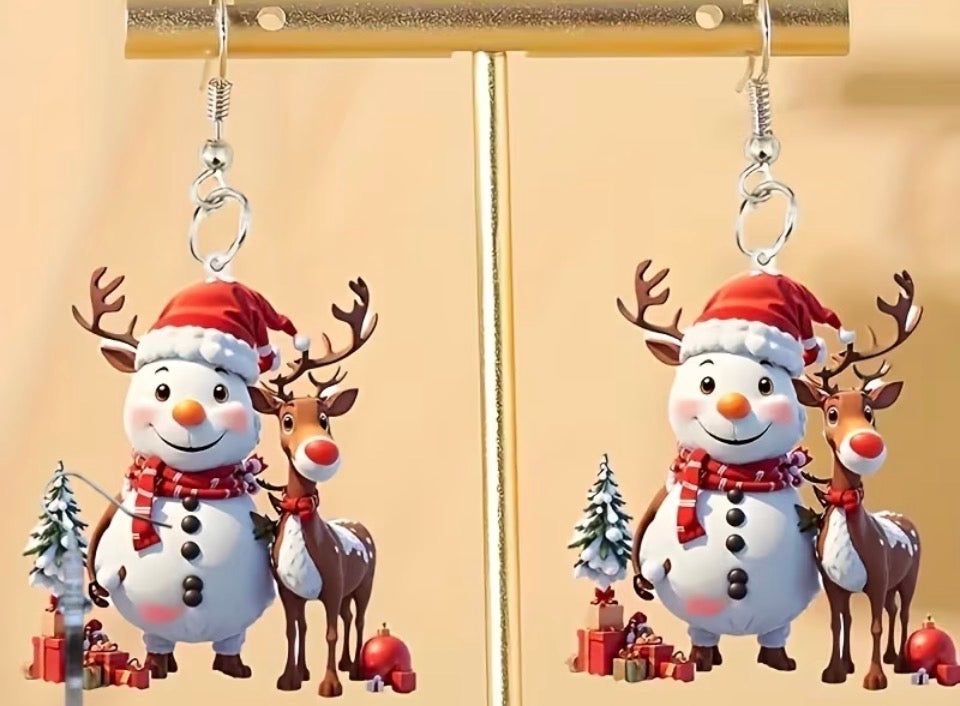 Snowman earrings