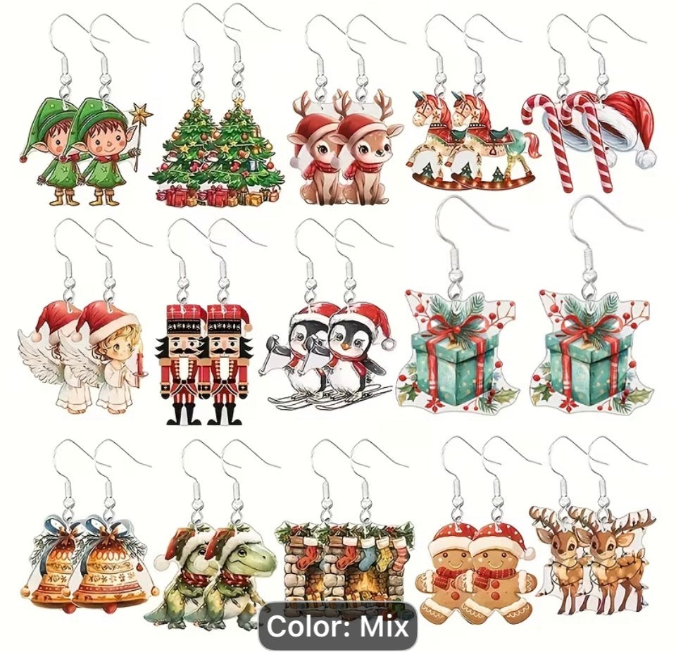 Christmas earring set 15 pairs