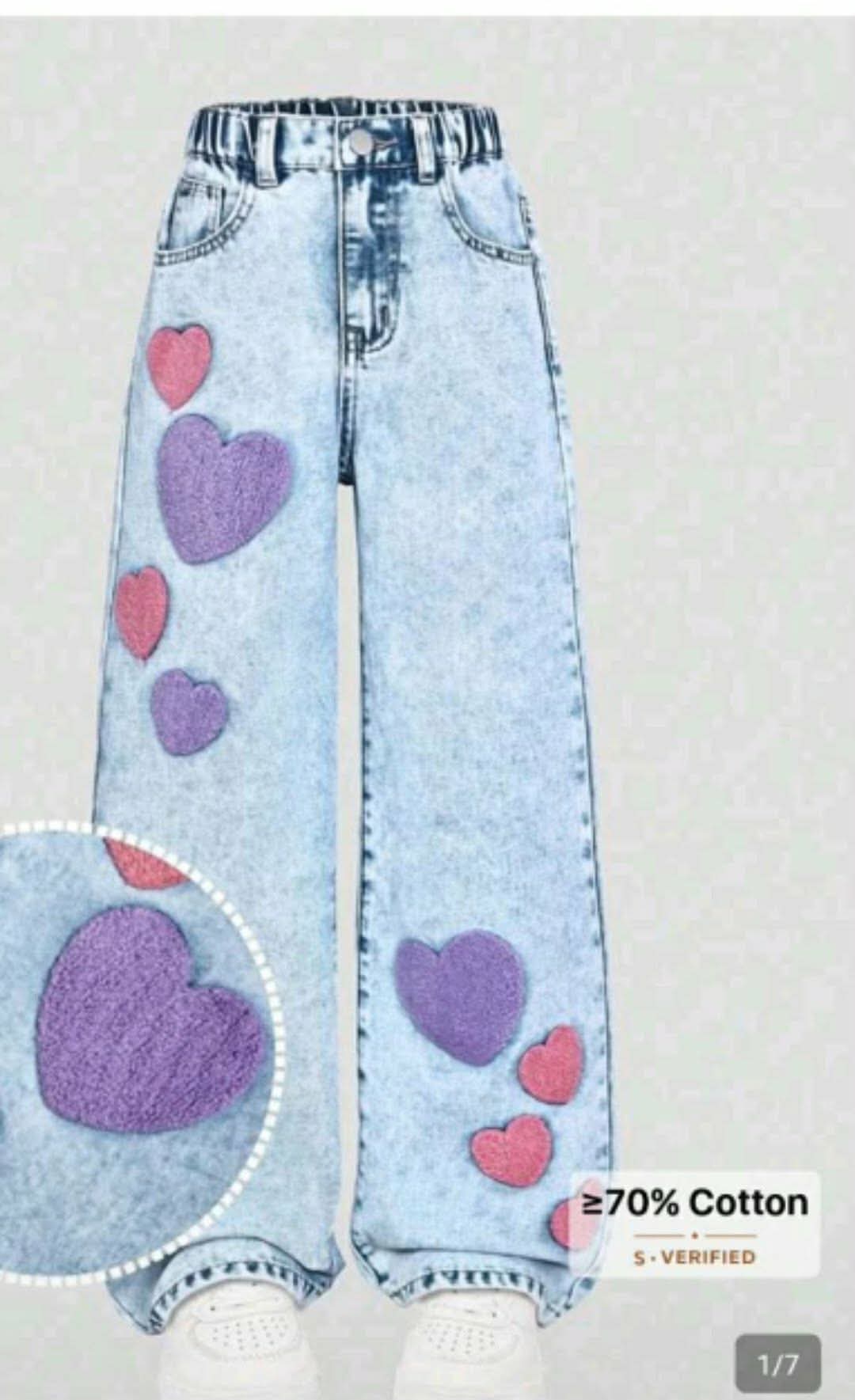 Girls teen patch jeans