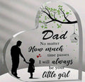 1pc Dad Gifts From Daughter 3.9 Inch Heart Shape Acrylic Plaque