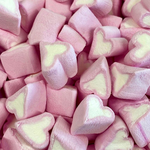 Pink & White Mini Heart Marshmallows 100g