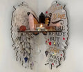 Vintage Angel Wing Shaped Wooden Wall Shelf with Heartfelt Message