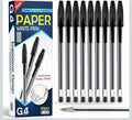 G4GADGET Premium Pack of 10 Black Biro Ballpoint Pens - Medium Tip for Fluent, Smooth Writing - Professional Quality Pens for Home, Office, and School Use - Long-Lasting Ink and Ergonomic Design