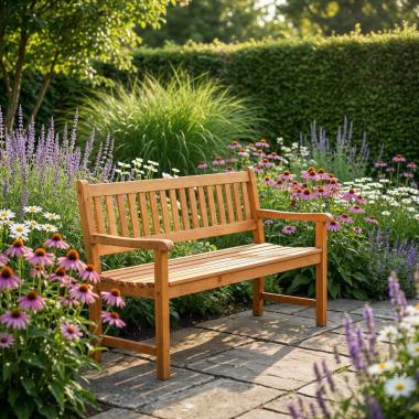 2 Seater Garden Bench - Natural