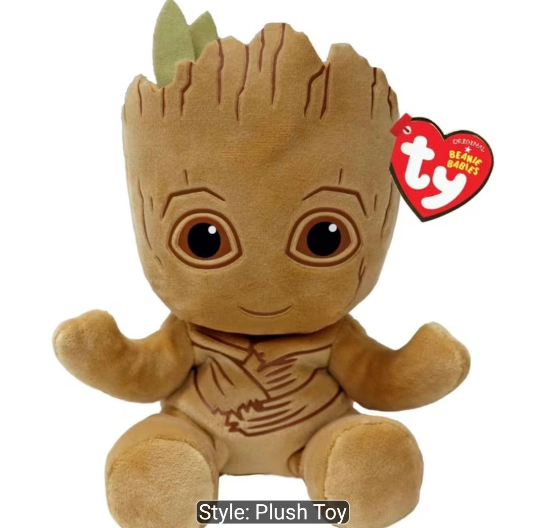 TY Original Beanie Babies Collection Marvel Groot 18cm Soft Plush Toy