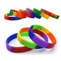 Rainbow Silicone Bracelets x 6