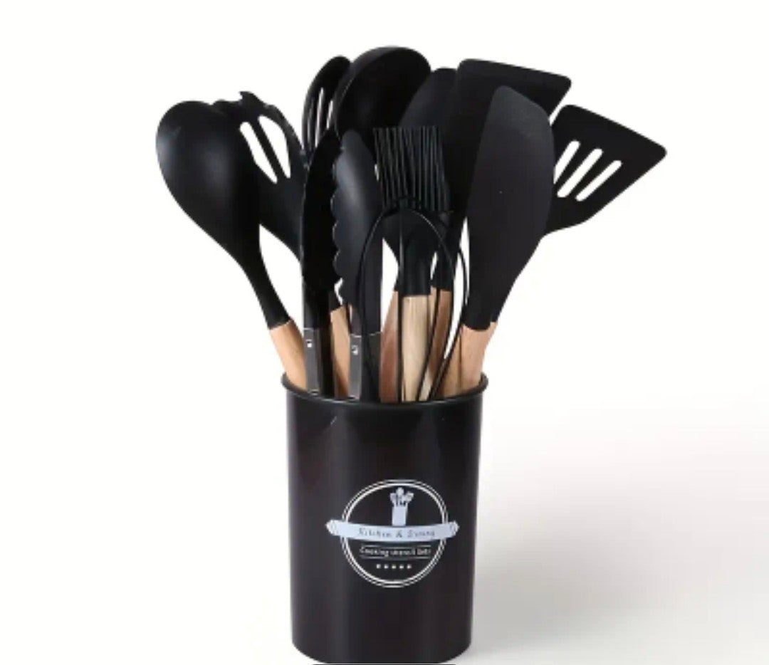 A Set of 12 Silicone Kitchen Utensils