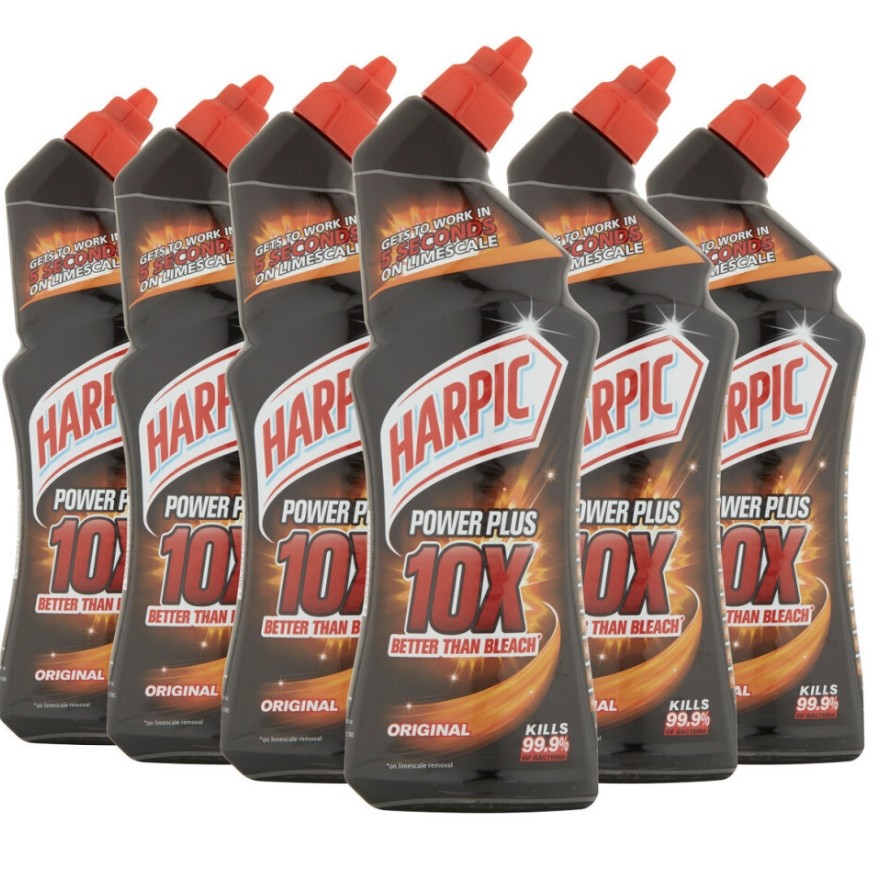 Harpic Power Plus Powerful Toilet Cleaner Removes Limescale 6 x 750ml