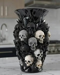 Black crystal skull vase