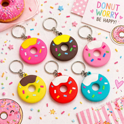 Yummy Donut Jumbo Keychains x 6