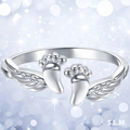 1pc Elegant And Cute Foot Sole Mommy of an Angel Adjustable Ring, Angel Wings Mom Promise Ring, a Lovely And Fashionable Design for Everyday Or Vacation Wear, Mother'S Day Gift