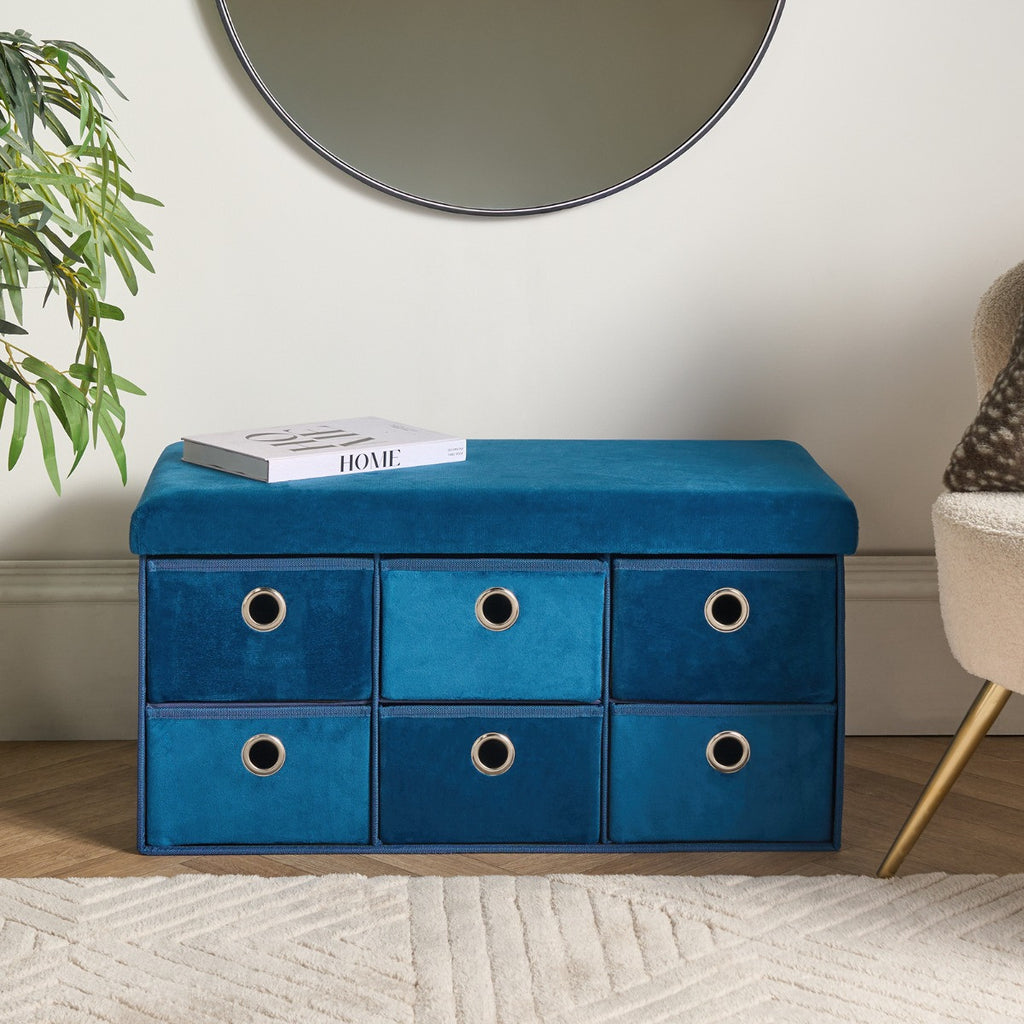 Matte Velvet 6-Drawer Storage Chest