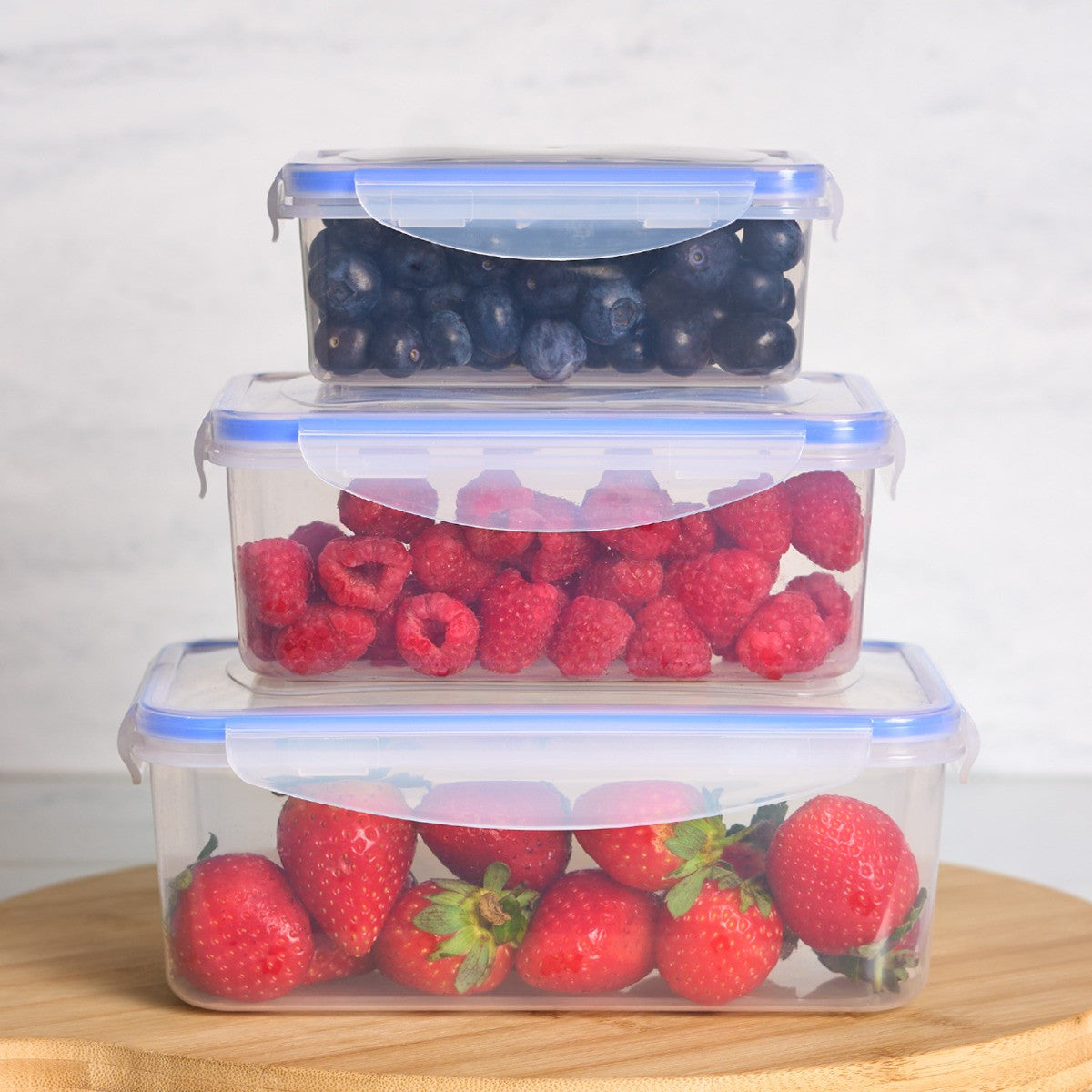 Rectangle Plastic Storage Set, 3 Piece - Clear