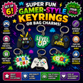 Gamer Deluxe 3D Keychains x 6
