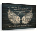 2D Flat, 2D Flat, 1pc Framed Canvas Art- Angel Wings Memorial Quote, "Those We Love Never Die a Thought Away"- Elegant
