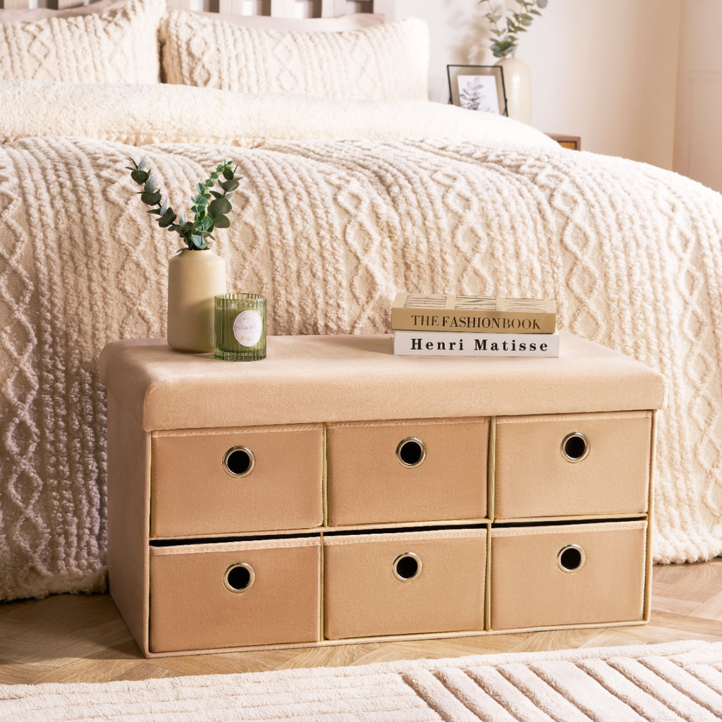 Matte Velvet 6-Drawer Storage Chest