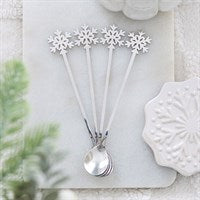 Set of 4 Metal Snowflake Spoons