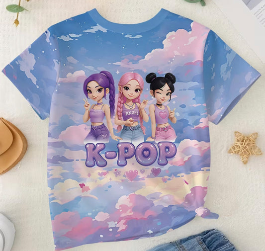 Girls k-pop cloud t-shirt