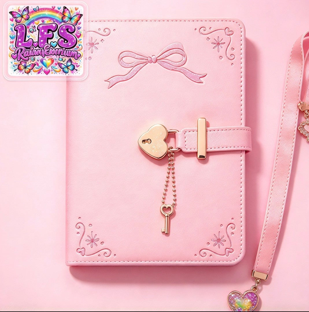 Pink Faux Leather A5 Diary with Lock