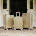 4 Wheel Hard Shell Metallic Suitcase - 3 Pack