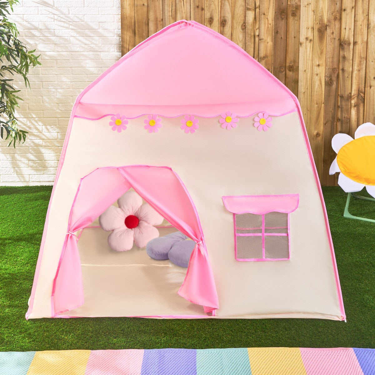 Kids Flower Play Tent - Pink
