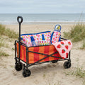 Stripe Print Foldable Camping Trolley - Orange/Pink