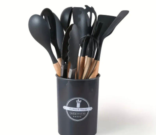 A Set of 12 Silicone Kitchen Utensils