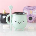 Mint Green Cauldron Mug with Wand Stirrer