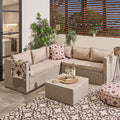 Tuscany 5 Seater Rattan Sofa Set - Natural