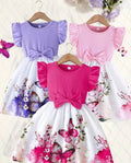 3pcs Set Summer Girls' Floral Print Round