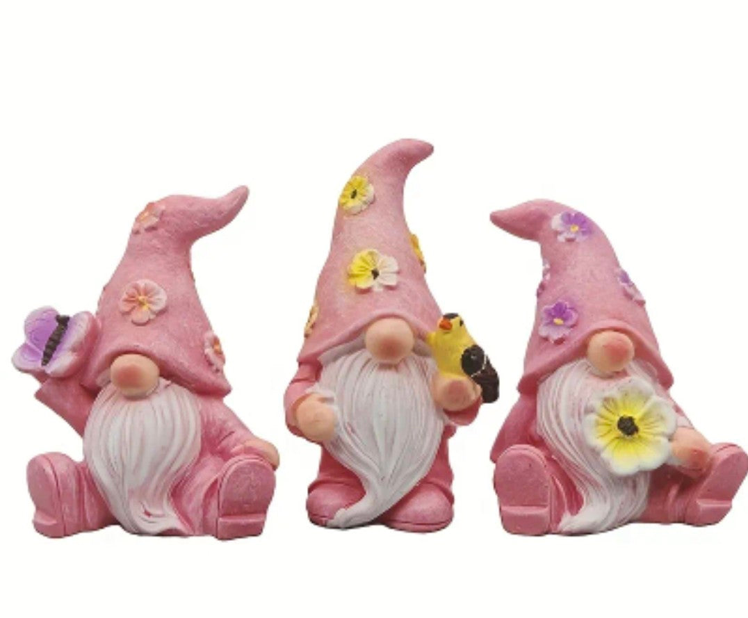 Set of 3 Gnome Statues