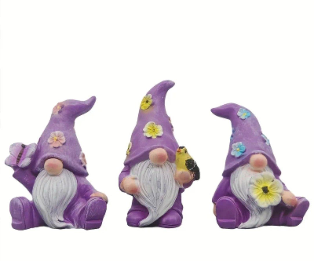 Set of 3 Gnome Statues