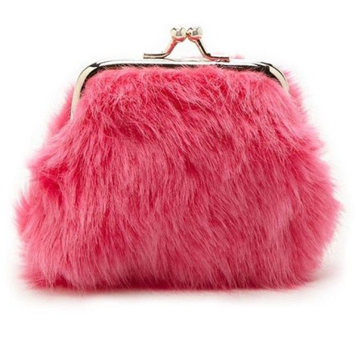 Pink Furry Coin Purse