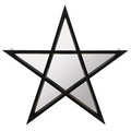 Black Framed Pentagram Mirror Shelf