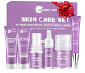 Gifts for Women,Anti Aging Skin Care Set,Reduce Wrinkles & Hydrate Skin,Skin Care Kit W/Facial Cleanser,Toner,Cream,Serum,Eye Cream Skincare Gift Set,Valentine Birthday Gifts for Wife Mom Teens
