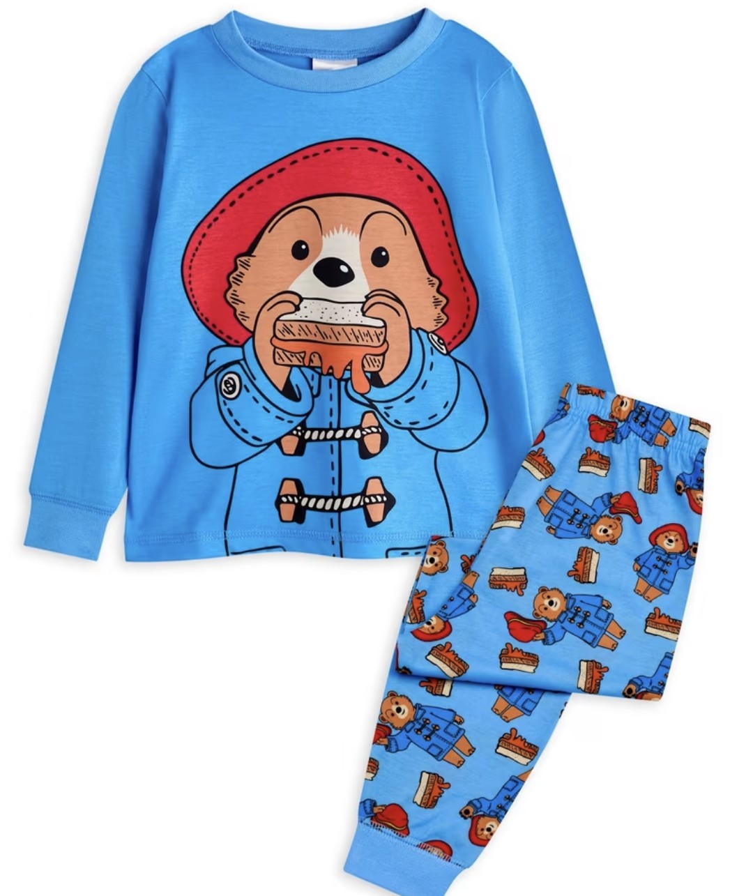 Paddington Bear Kids Pyjama Set | Childrens Bear Character Graphic Long sleeves