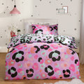 Abstract Leopard Print Reversible Double Duvet Set - Lilac